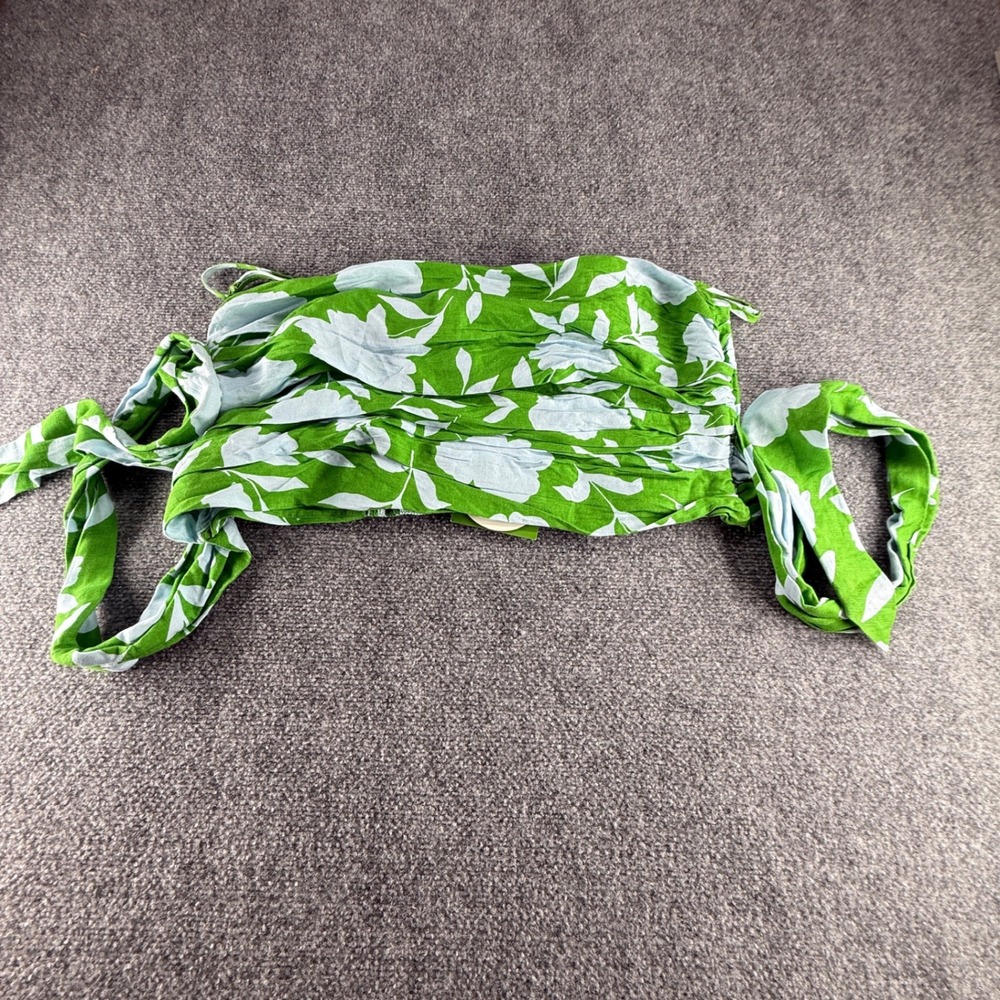 Kate Spade New York Target Green Floral Smocked Tie Strap Tube Top XXL 0549